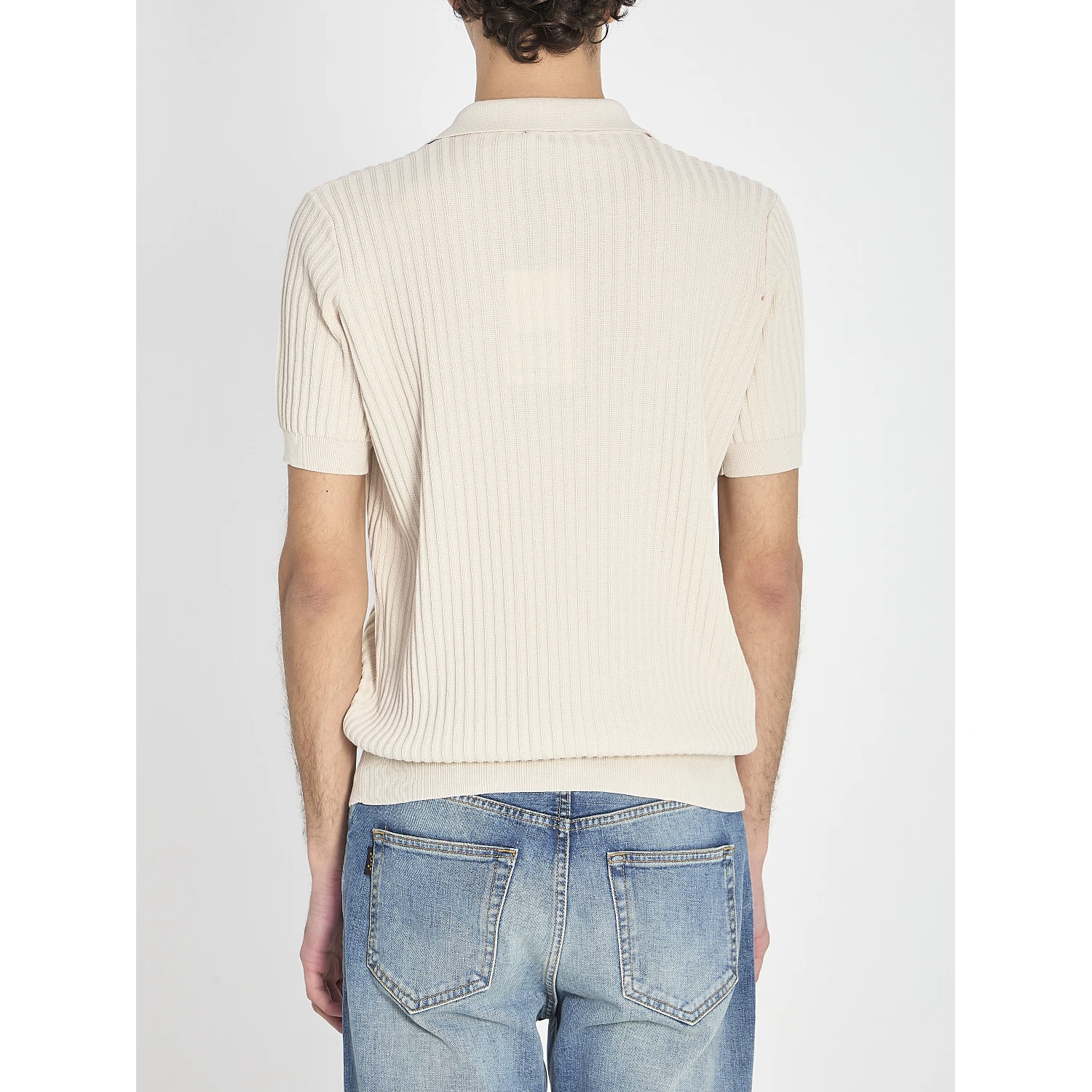 Ribbed polo shirt
