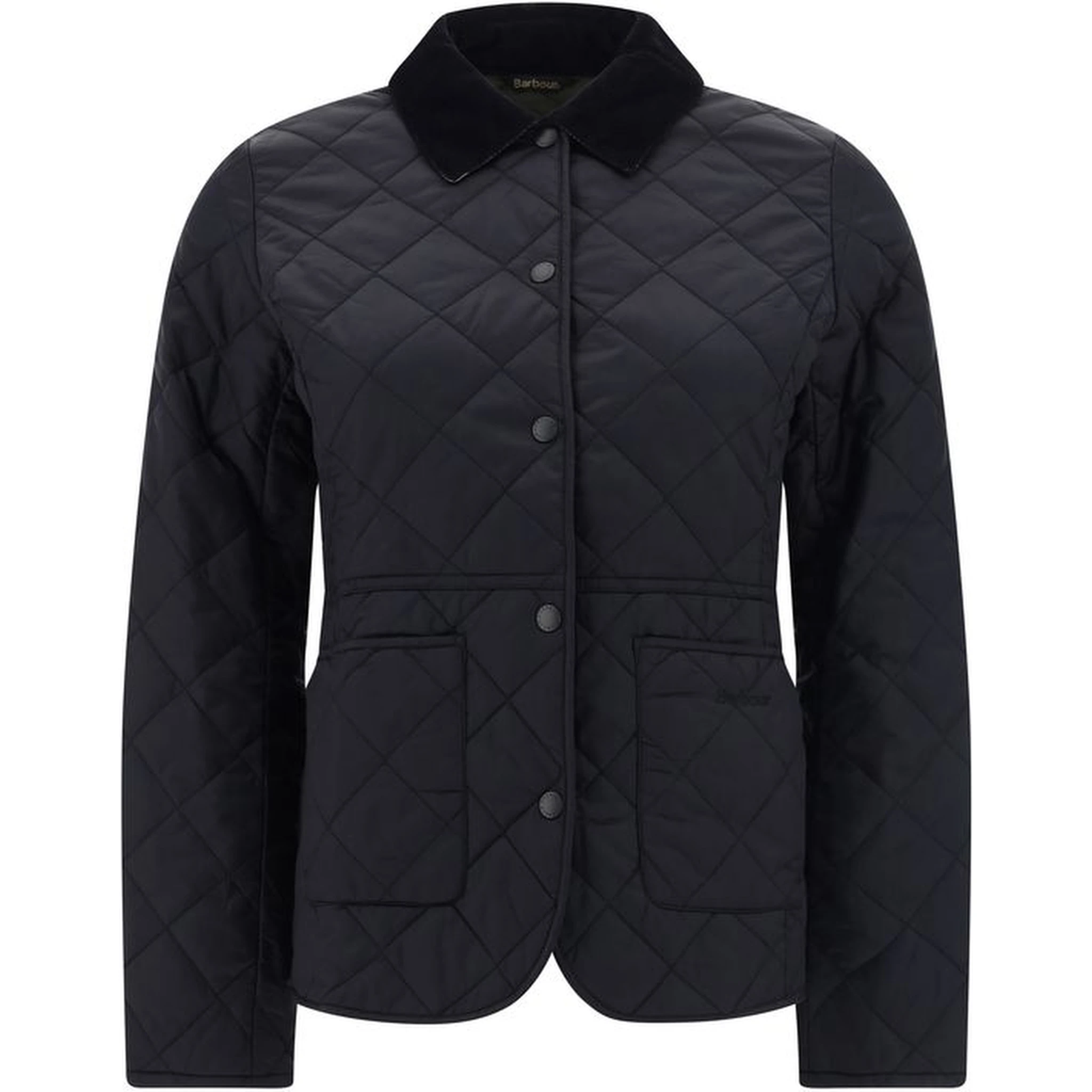 Black Polyester Full-Length Jacket