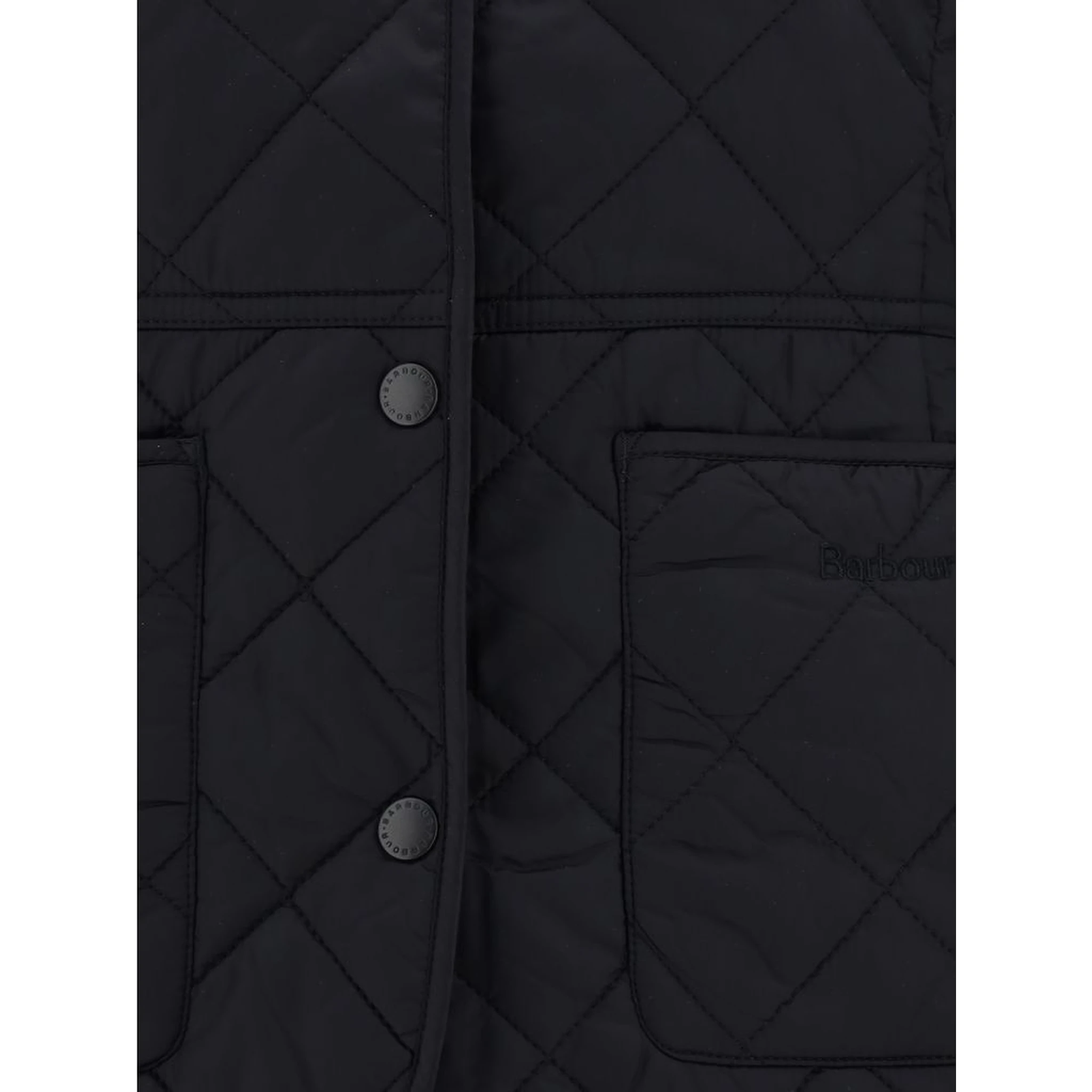Black Polyester Full-Length Jacket