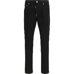 Black Cotton Slim Fit Jeans