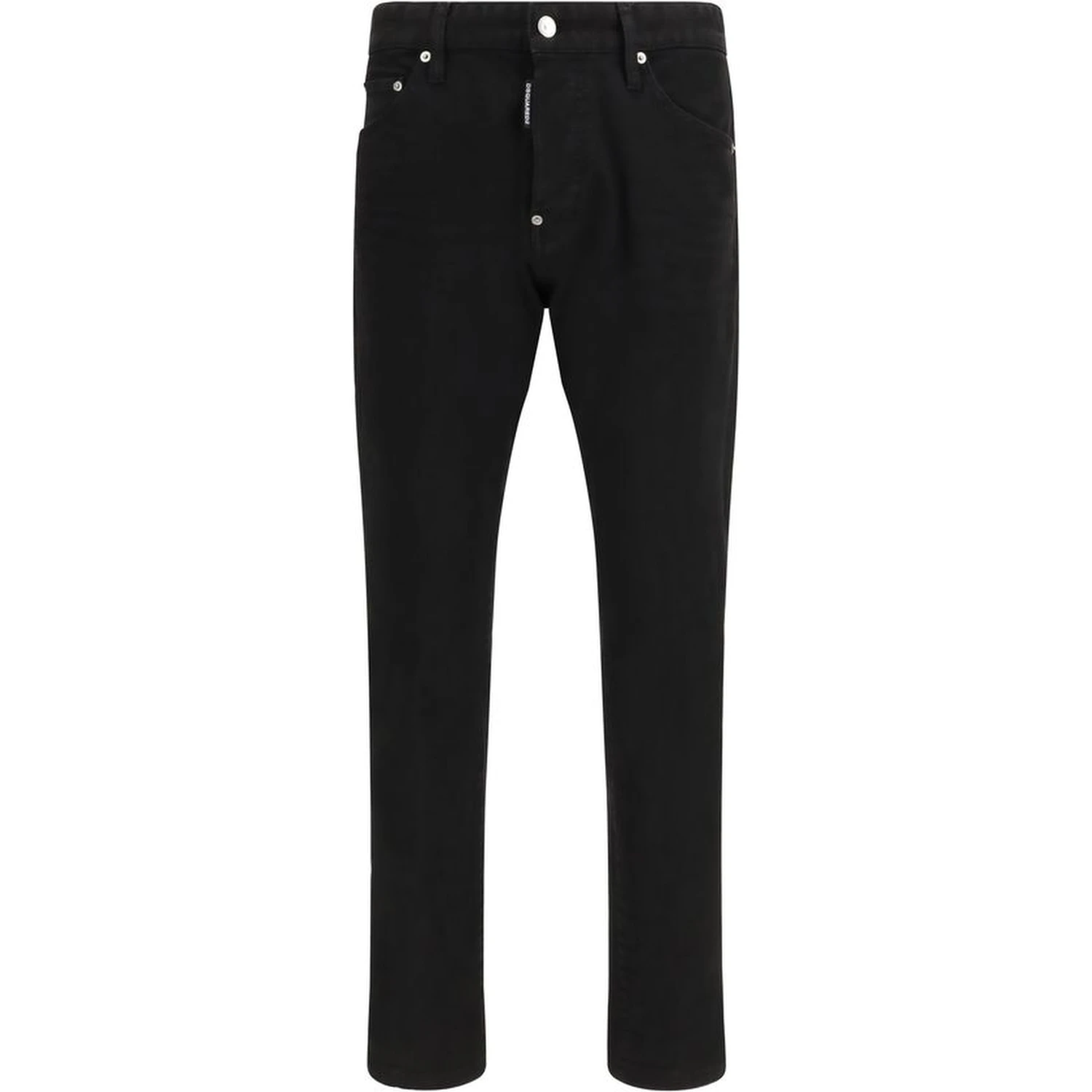 Black Cotton Slim Fit Jeans