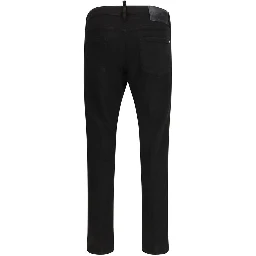 Black Cotton Slim Fit Jeans