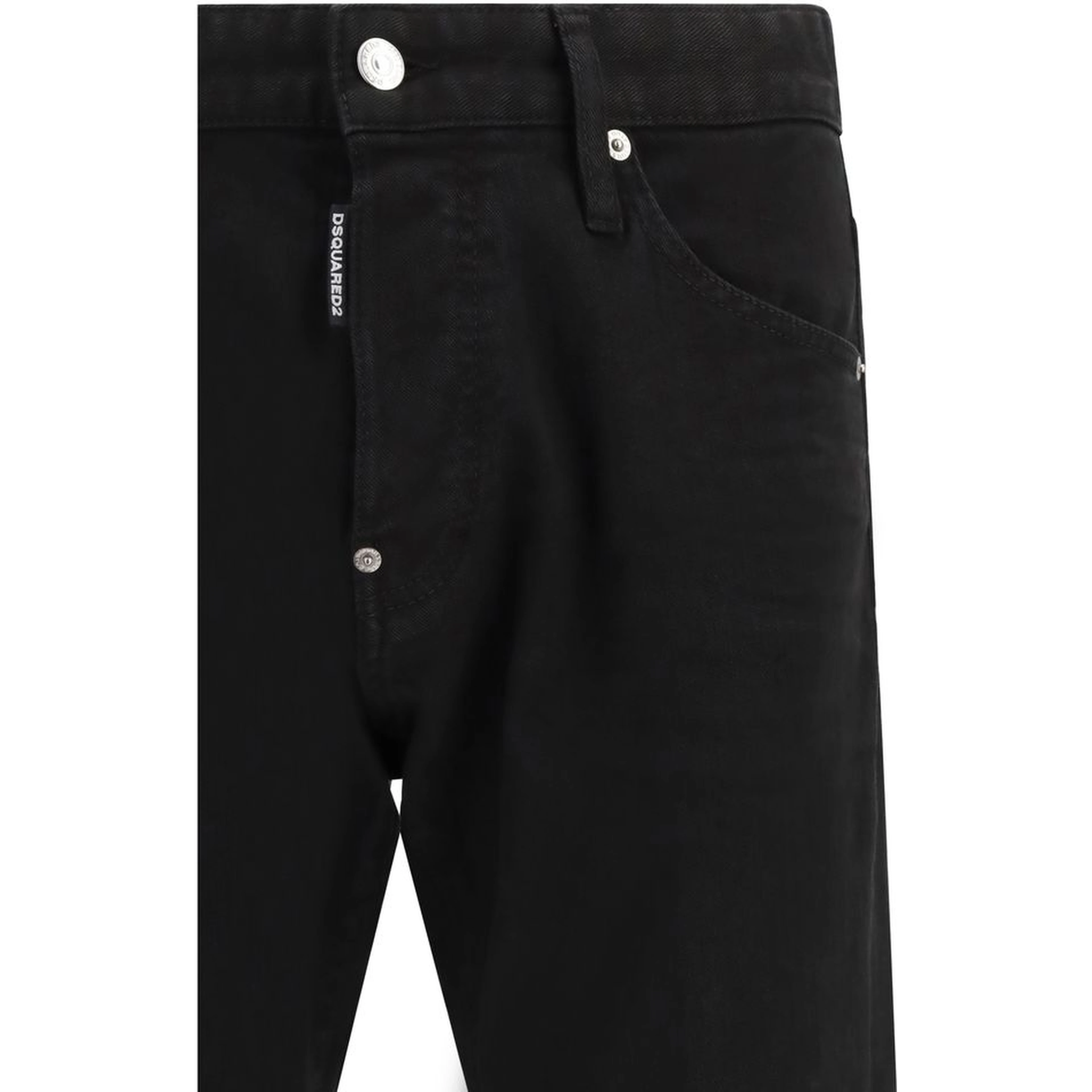 Black Cotton Slim Fit Jeans