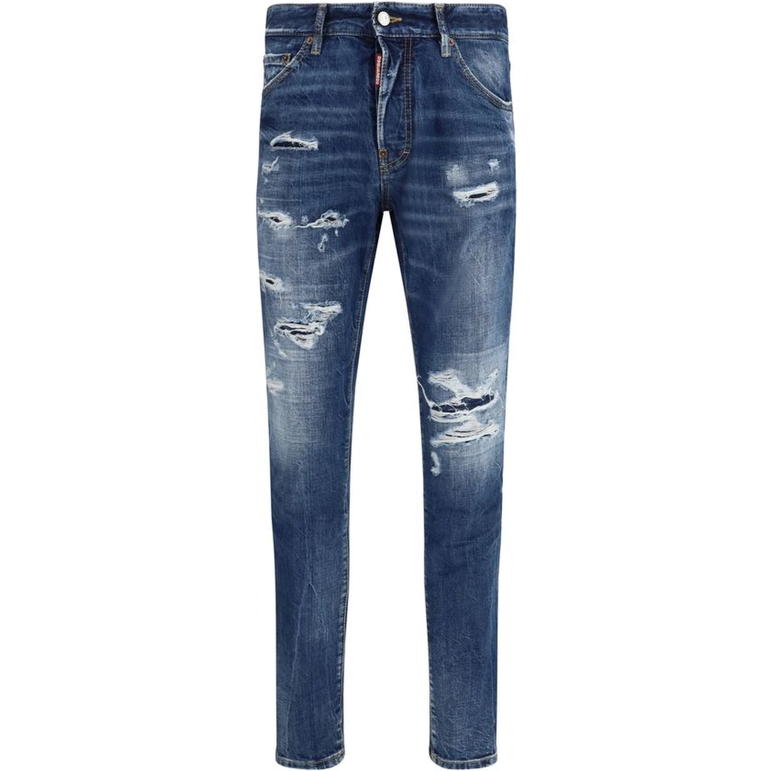 Blue Cotton Slim Fit Jeans