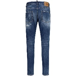 Blue Cotton Slim Fit Jeans