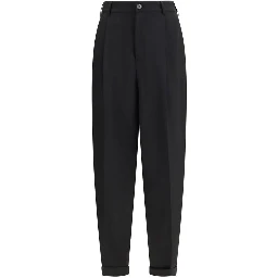Black Fleece Wool Casual Pants