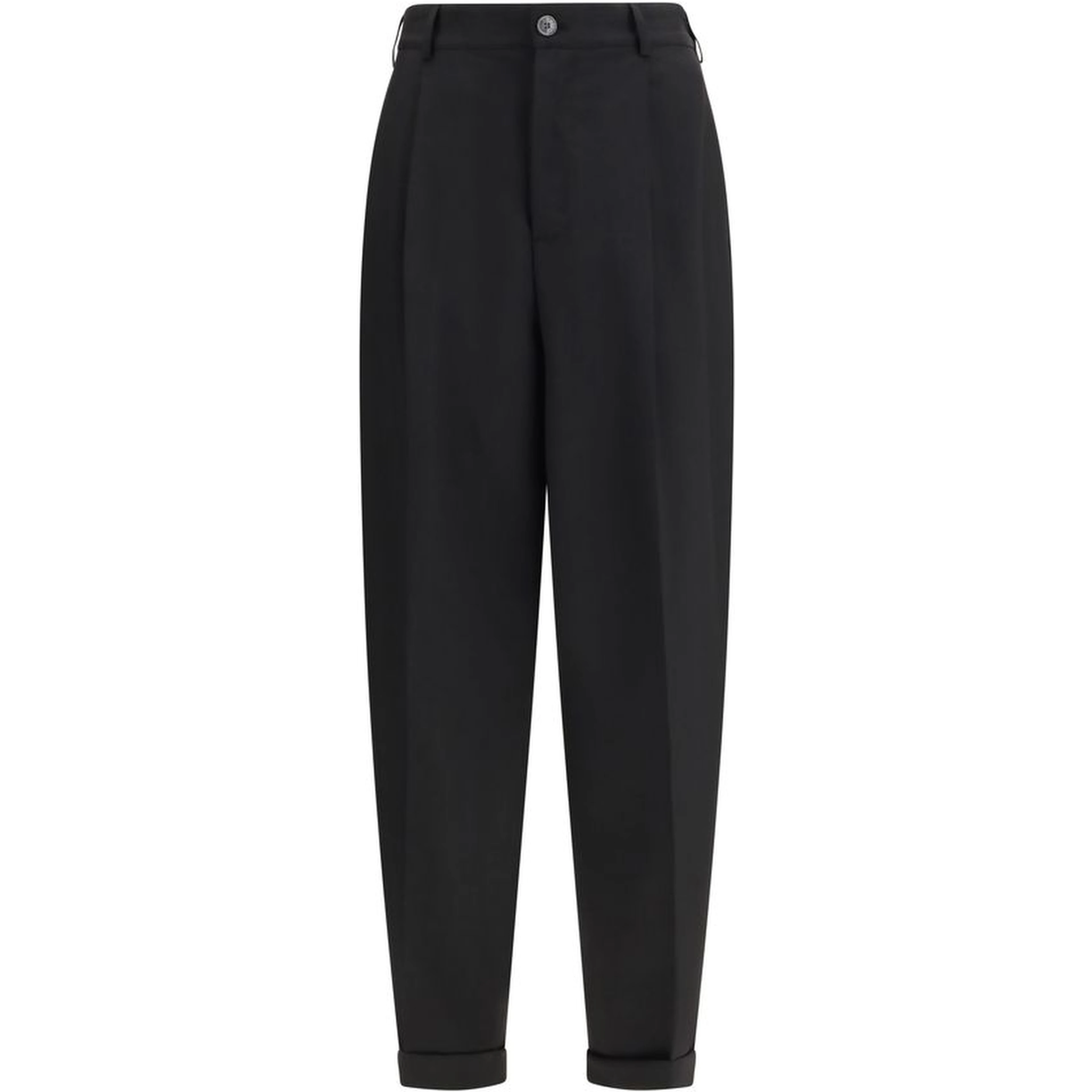 Black Fleece Wool Casual Pants
