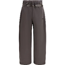 Brown Cotton Athletic Pants