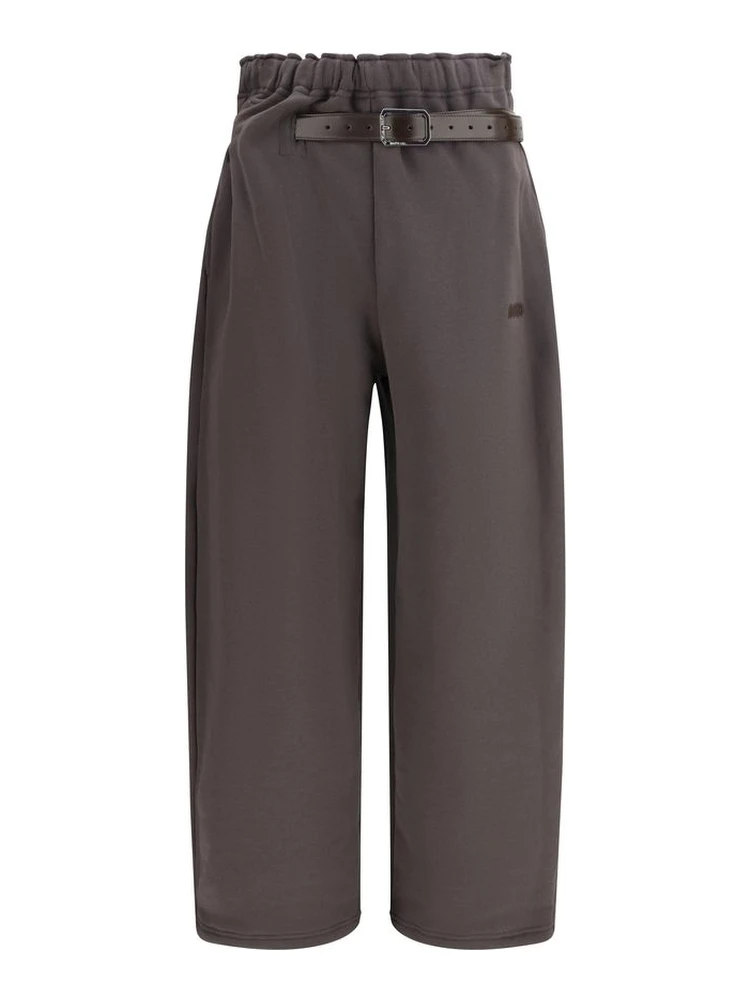 Brown Cotton Athletic Pants