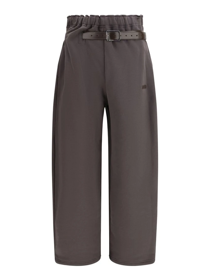 Brown Cotton Athletic Pants
