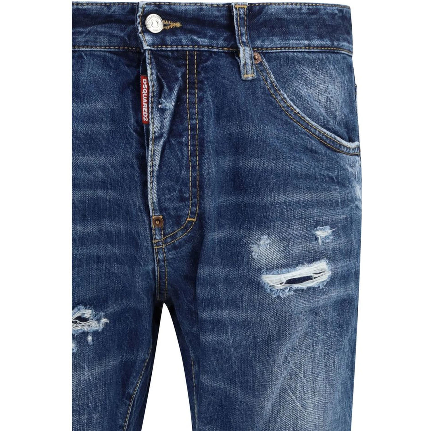 Blue Cotton Slim Fit Jeans
