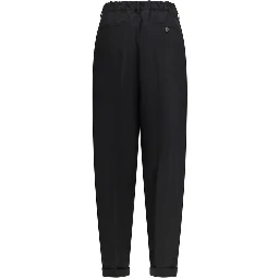 Black Fleece Wool Casual Pants
