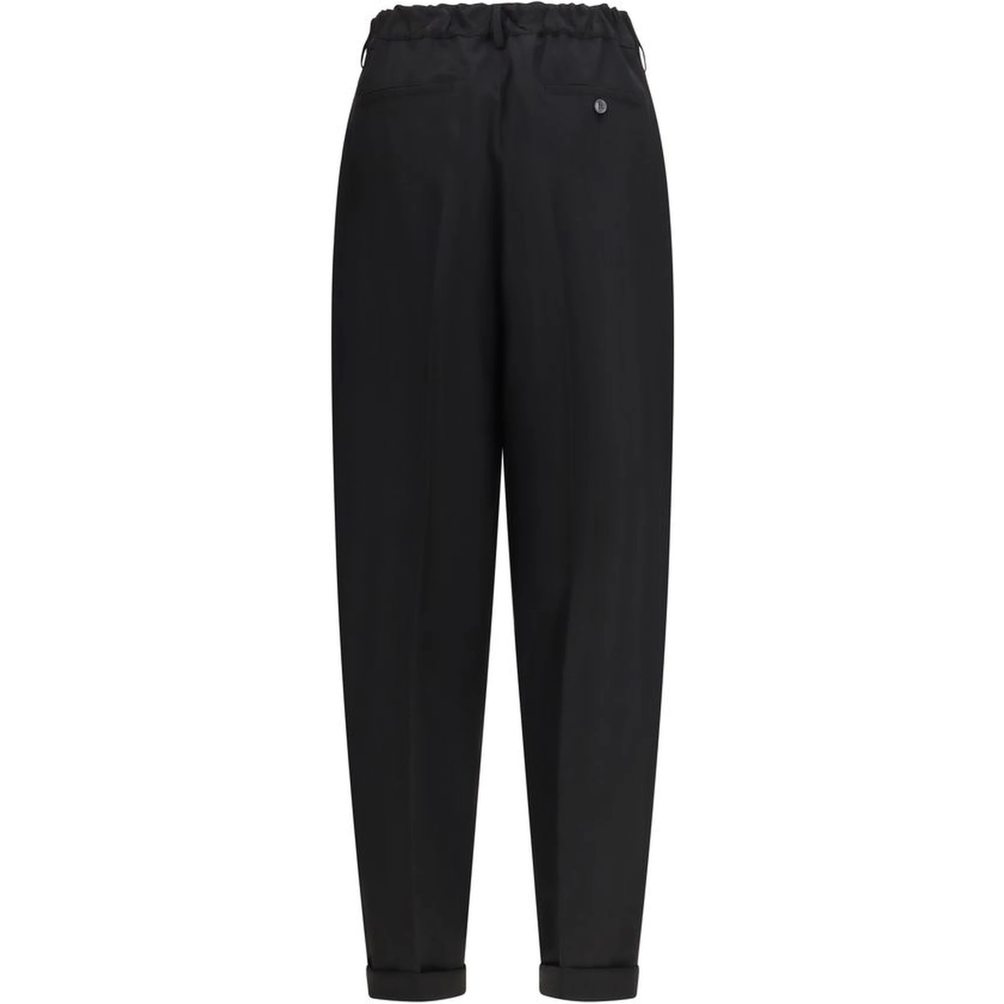 Black Fleece Wool Casual Pants