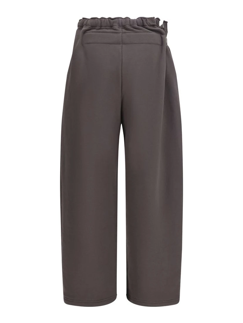 Brown Cotton Athletic Pants
