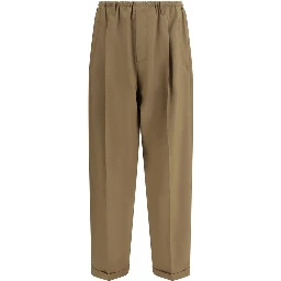 Beige Polyester Casual Pants