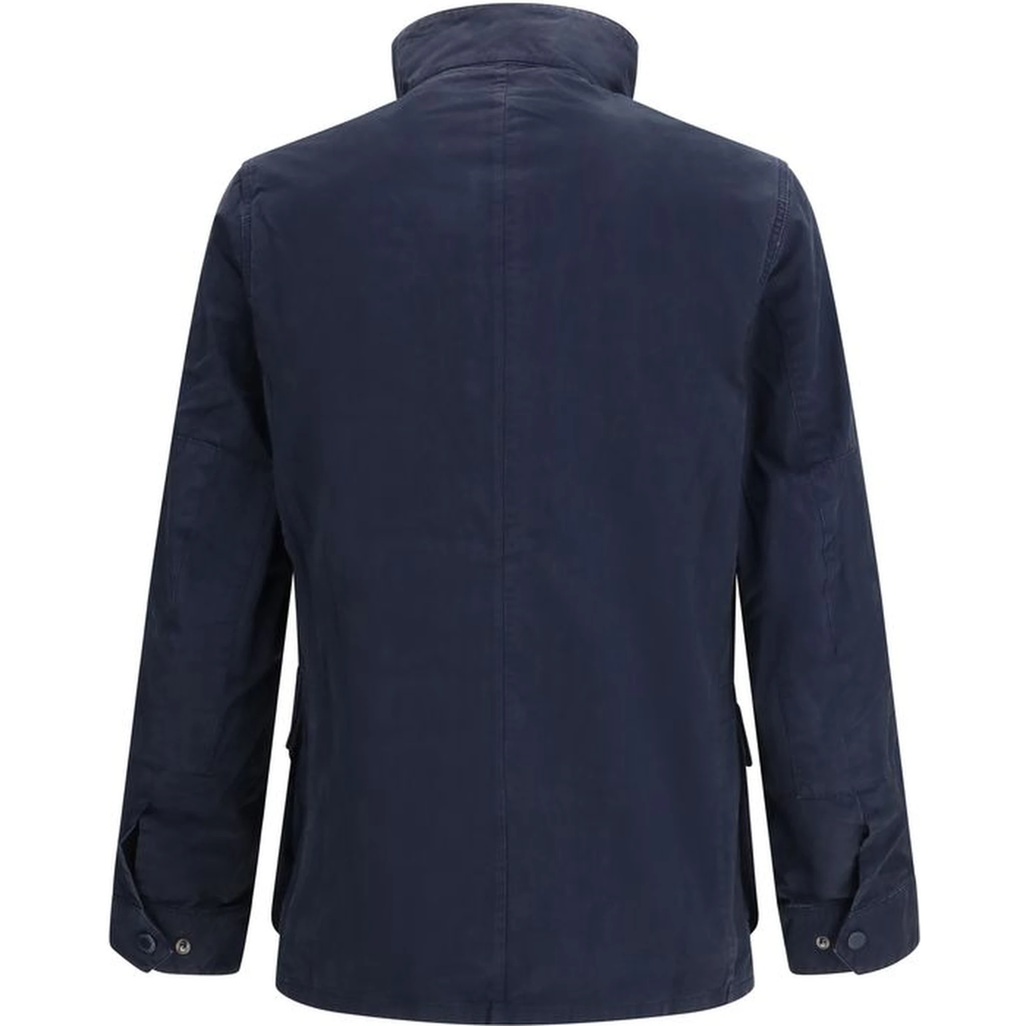 Blue Cotton Full-Length Jacket