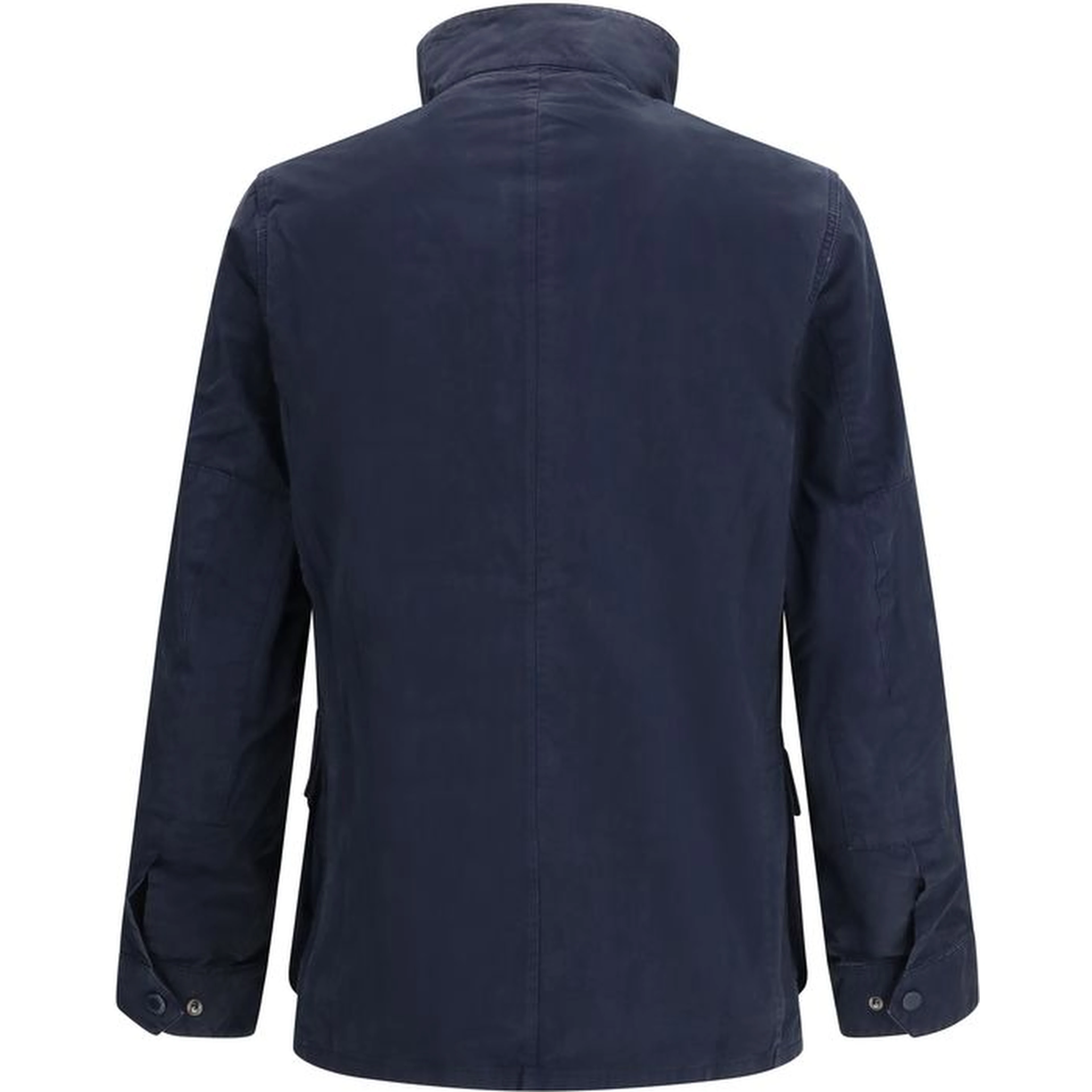 Blue Cotton Full-Length Jacket