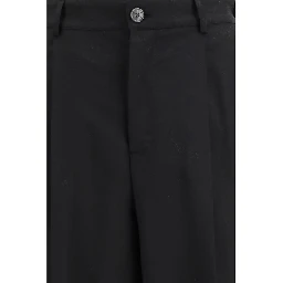 Black Fleece Wool Casual Pants