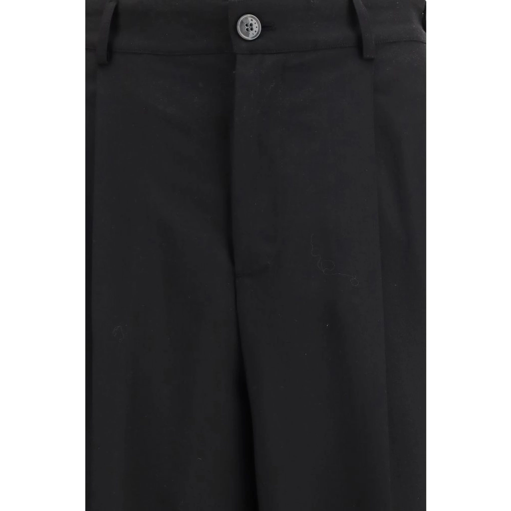Black Fleece Wool Casual Pants