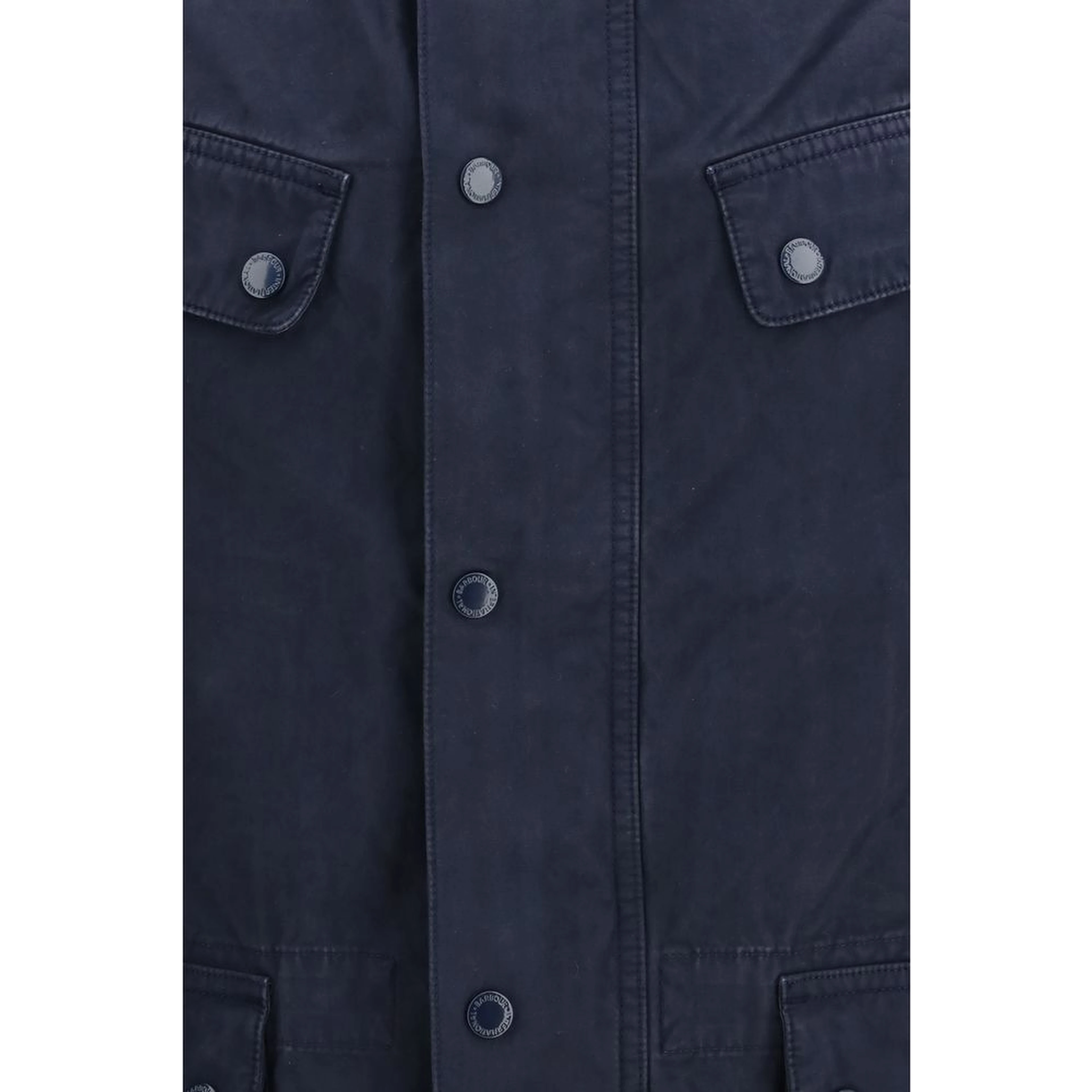 Blue Cotton Full-Length Jacket
