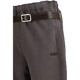 Brown Cotton Athletic Pants