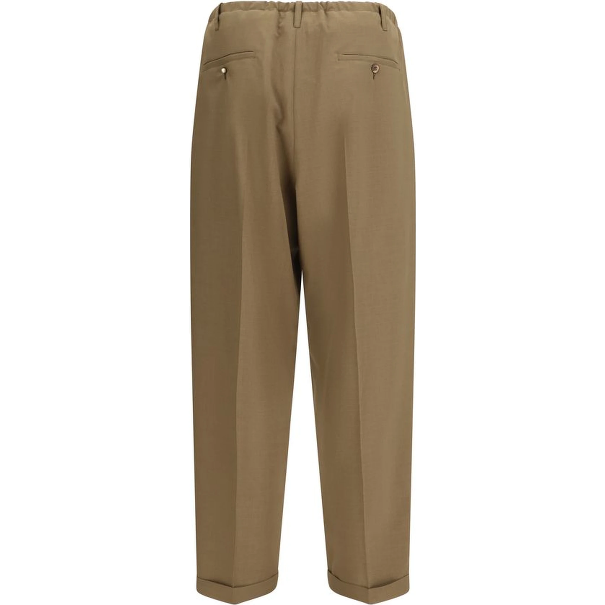 Beige Polyester Casual Pants