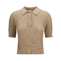 Beige Cotton Polo Shirt
