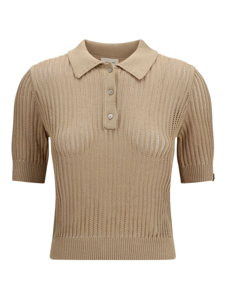 Beige Cotton Polo Shirt