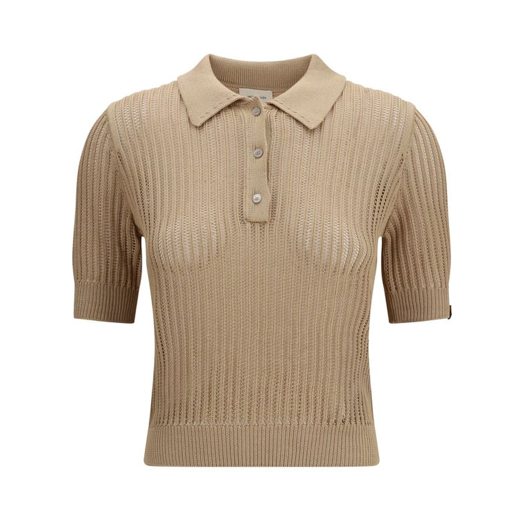 Beige Cotton Polo Shirt