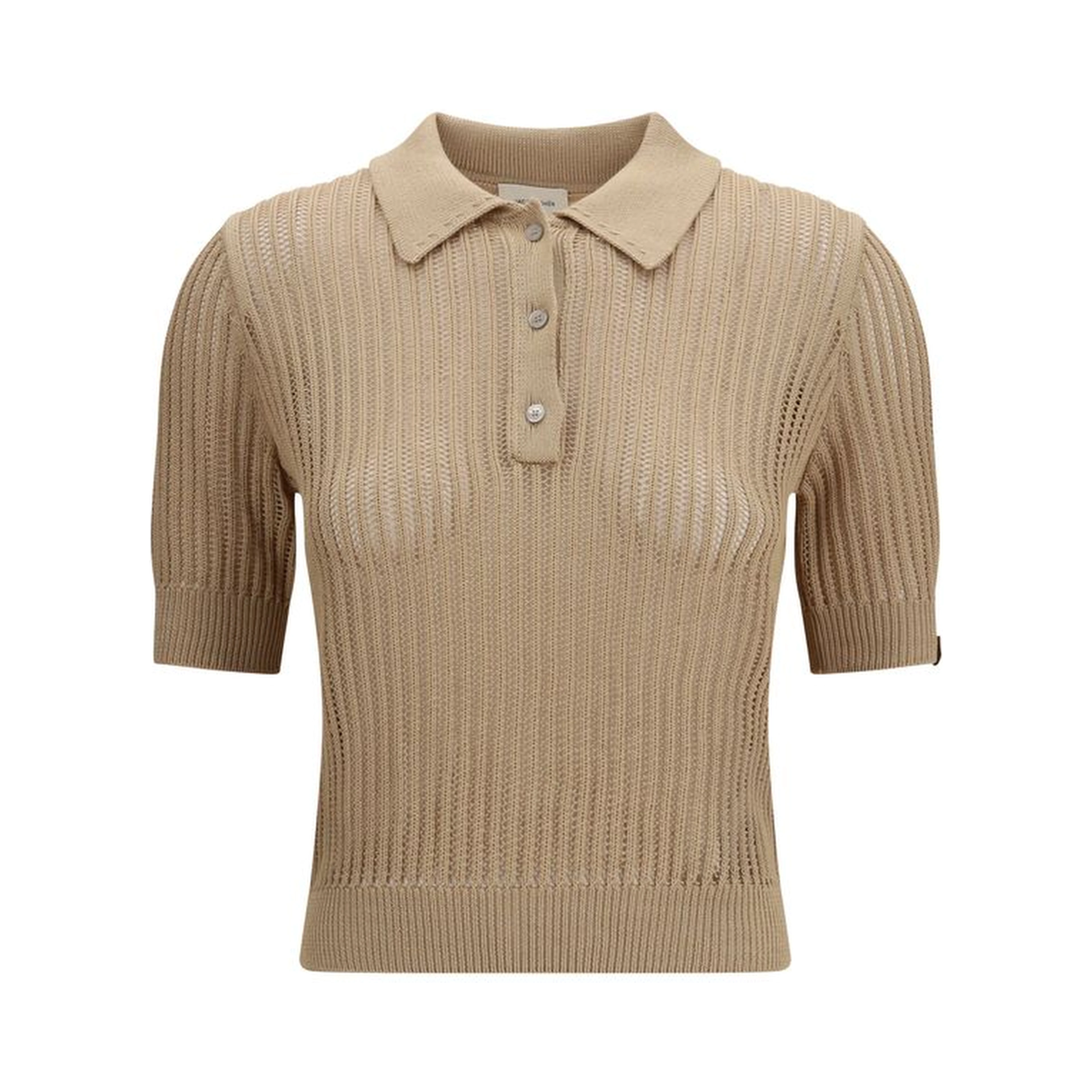 Beige Cotton Polo Shirt