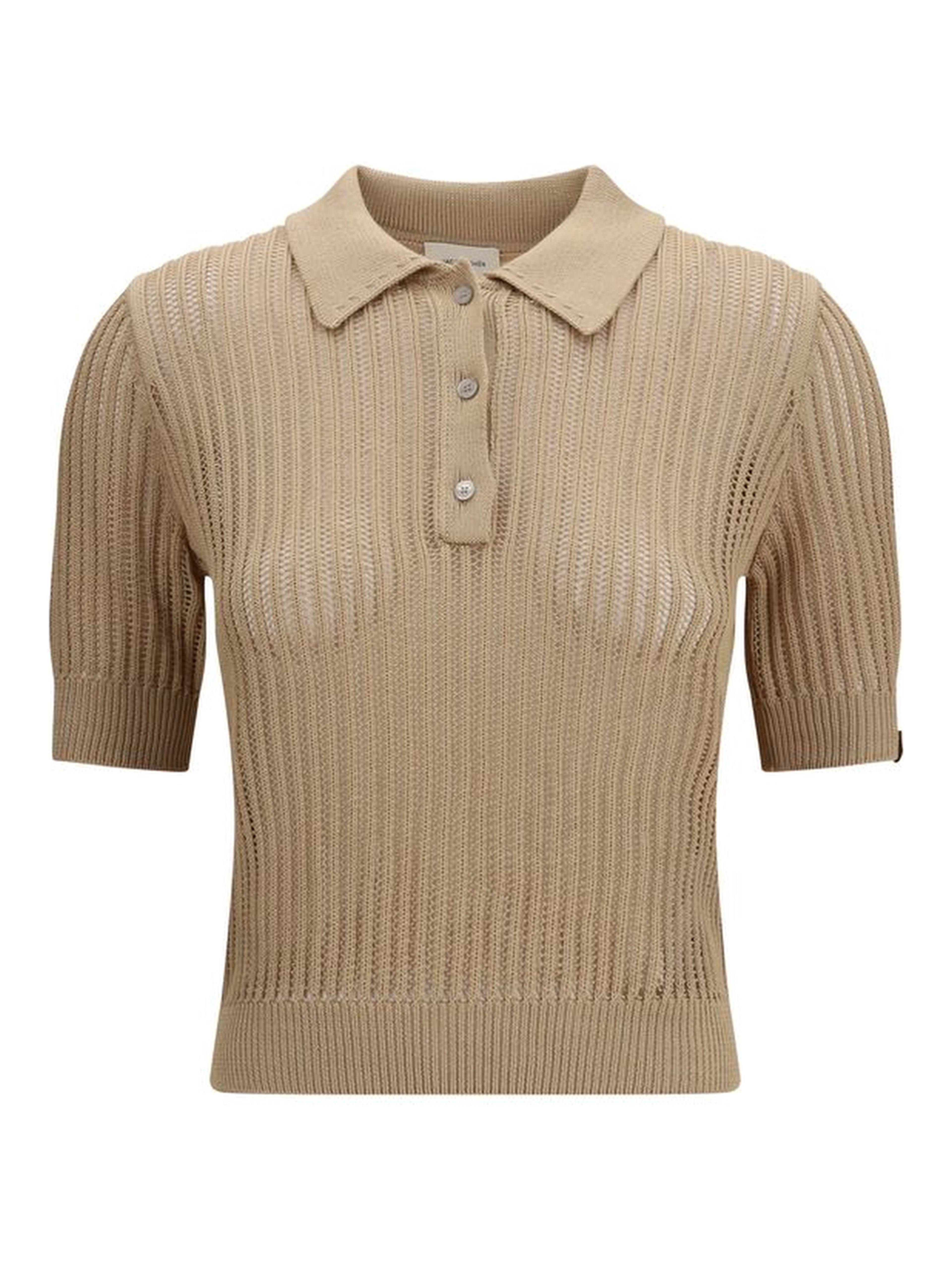 Beige Cotton Polo Shirt