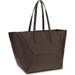 حقيبة كتف بوس توروس من جلد العجل البني