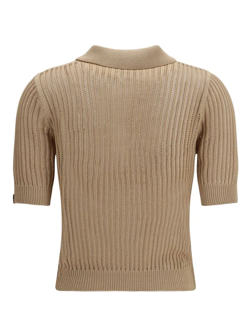Beige Cotton Polo Shirt