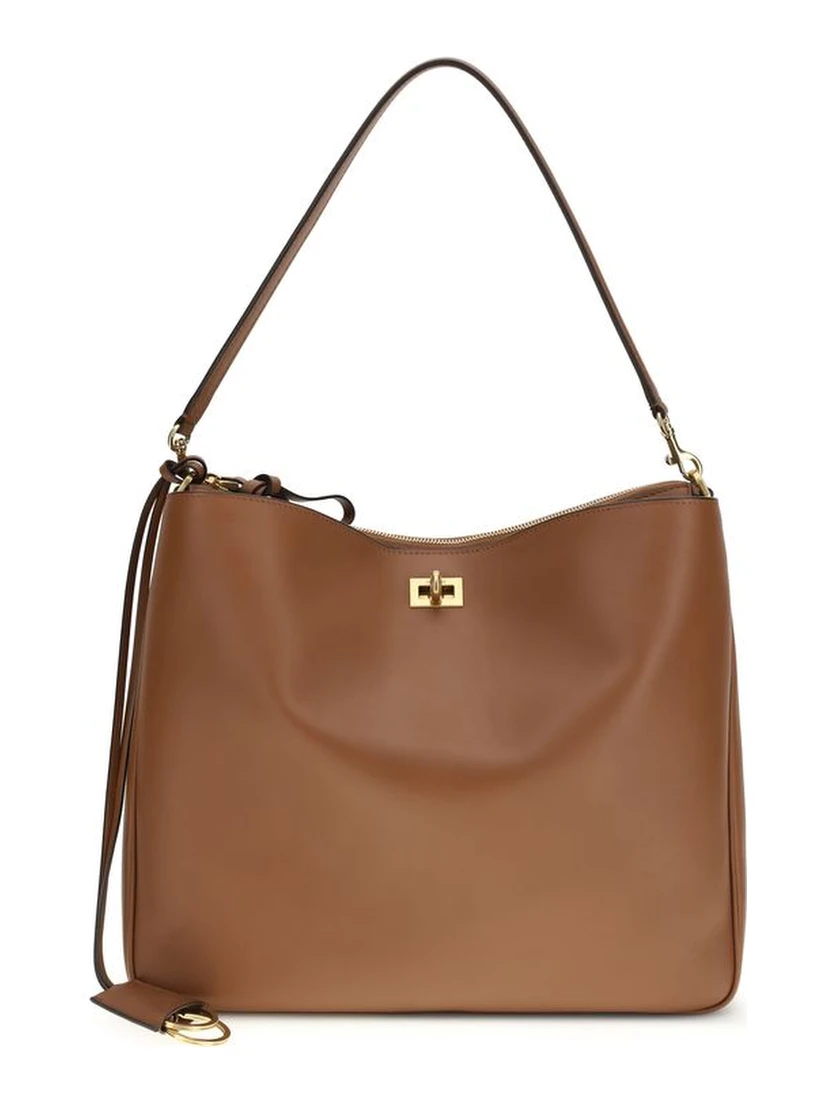 Beige Calf Leather Bos Taurus Shoulder Bag
