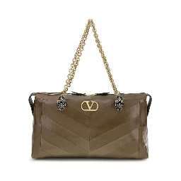 حقيبة كتف بوس توروس من جلد العجل البني