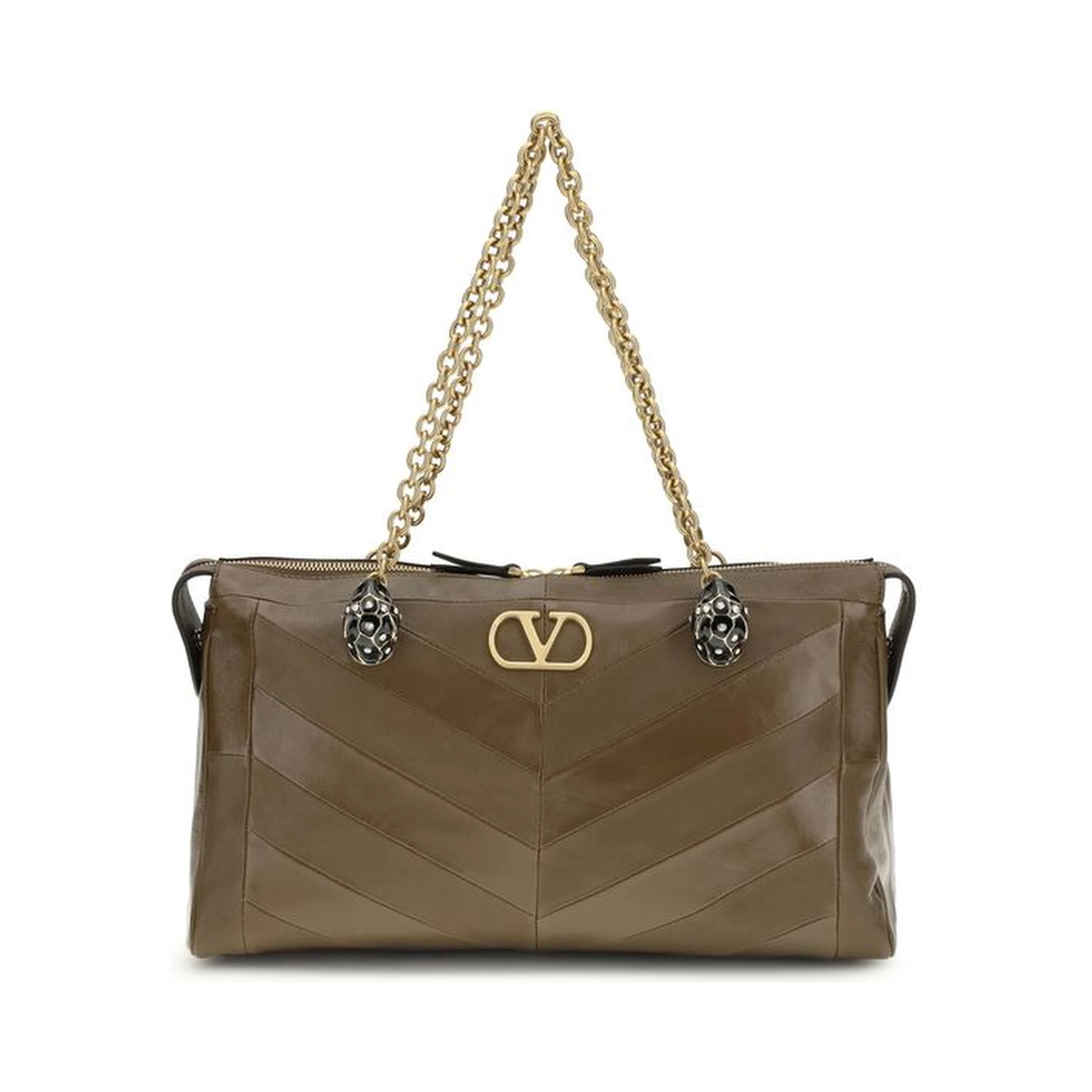 حقيبة كتف بوس توروس من جلد العجل البني