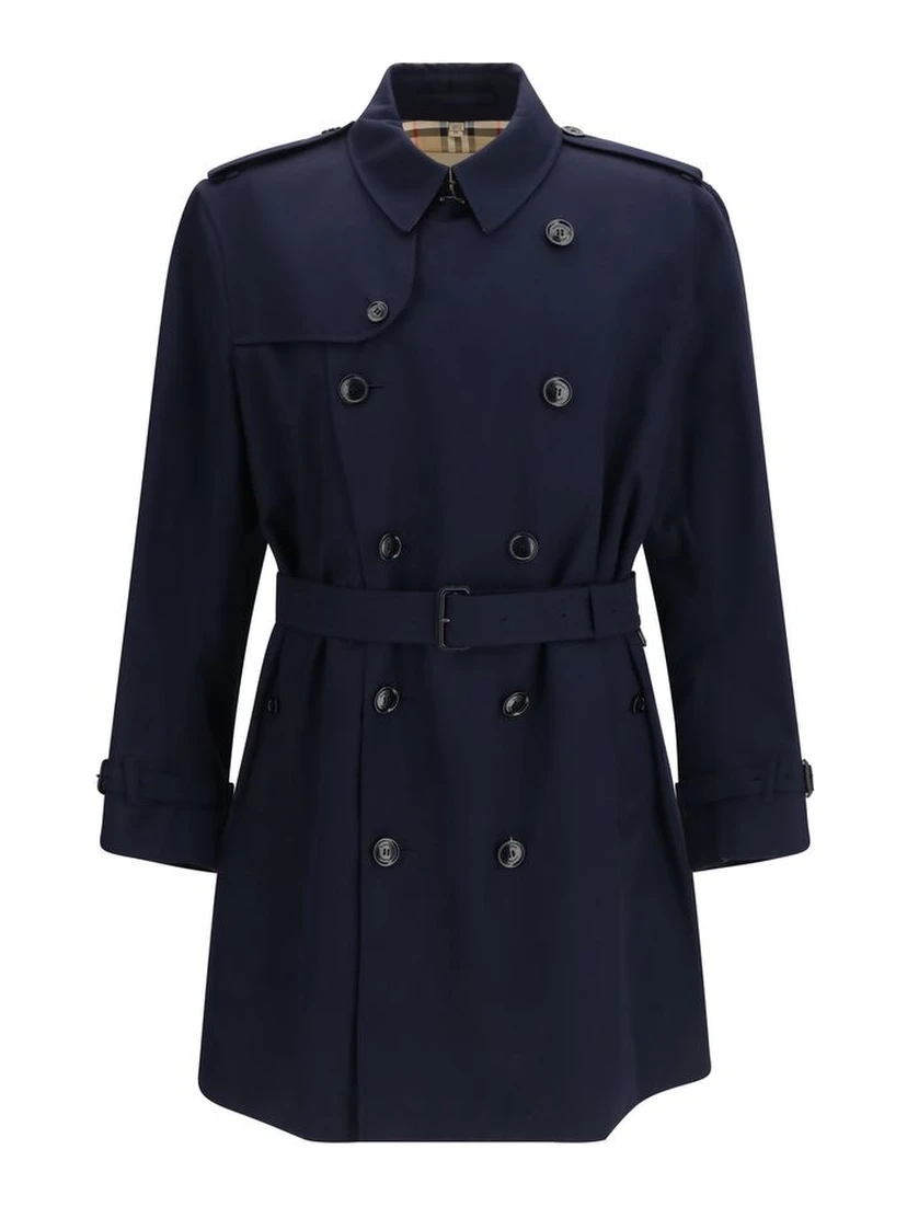 Blue Cotton Trench Coat