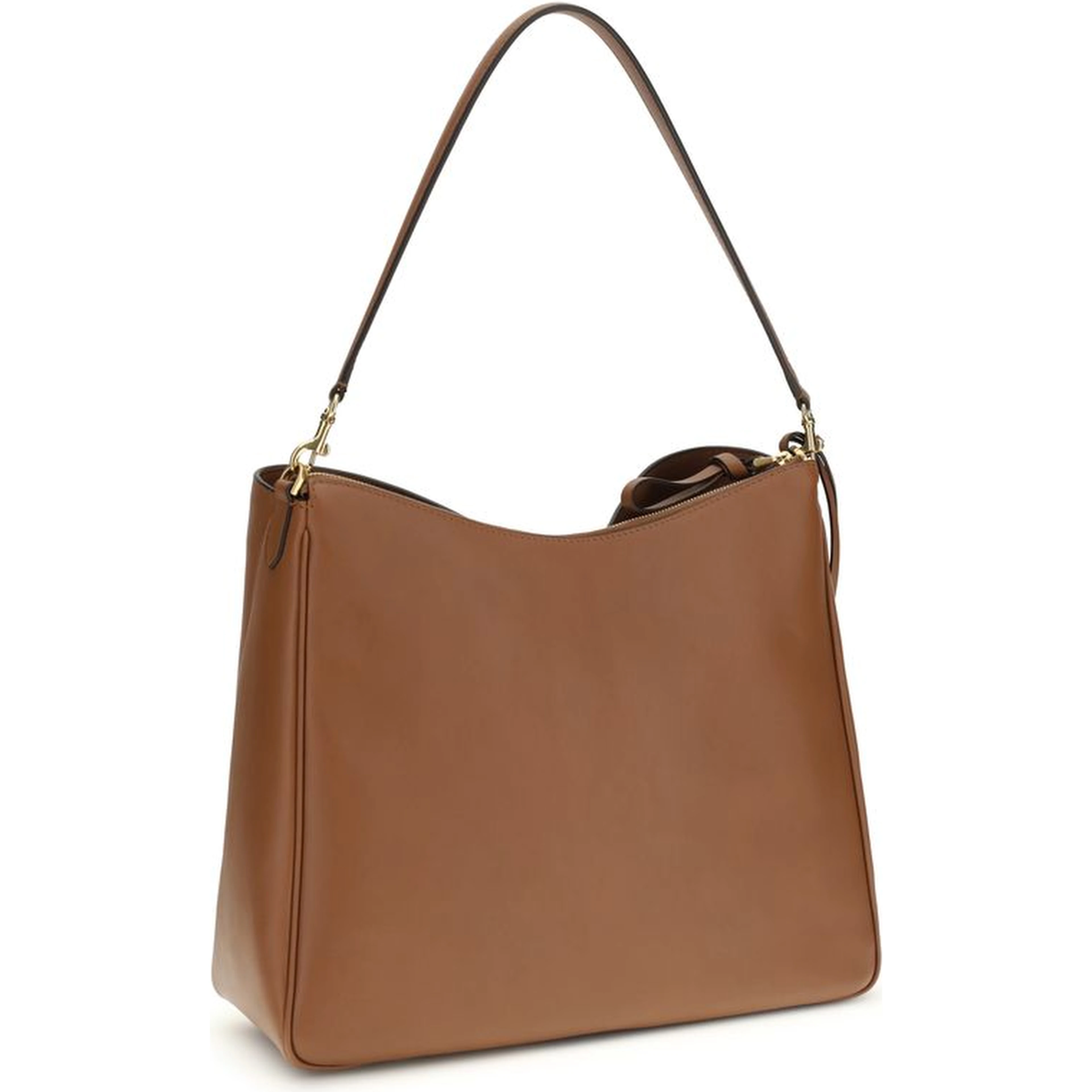 Beige Calf Leather Bos Taurus Shoulder Bag