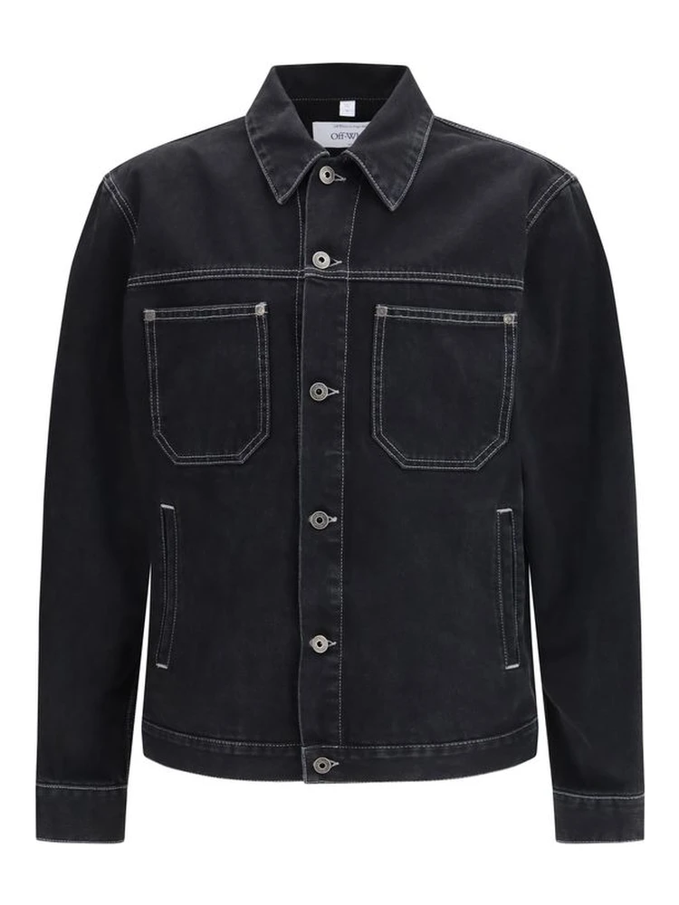 Black Cotton Denim Jacket