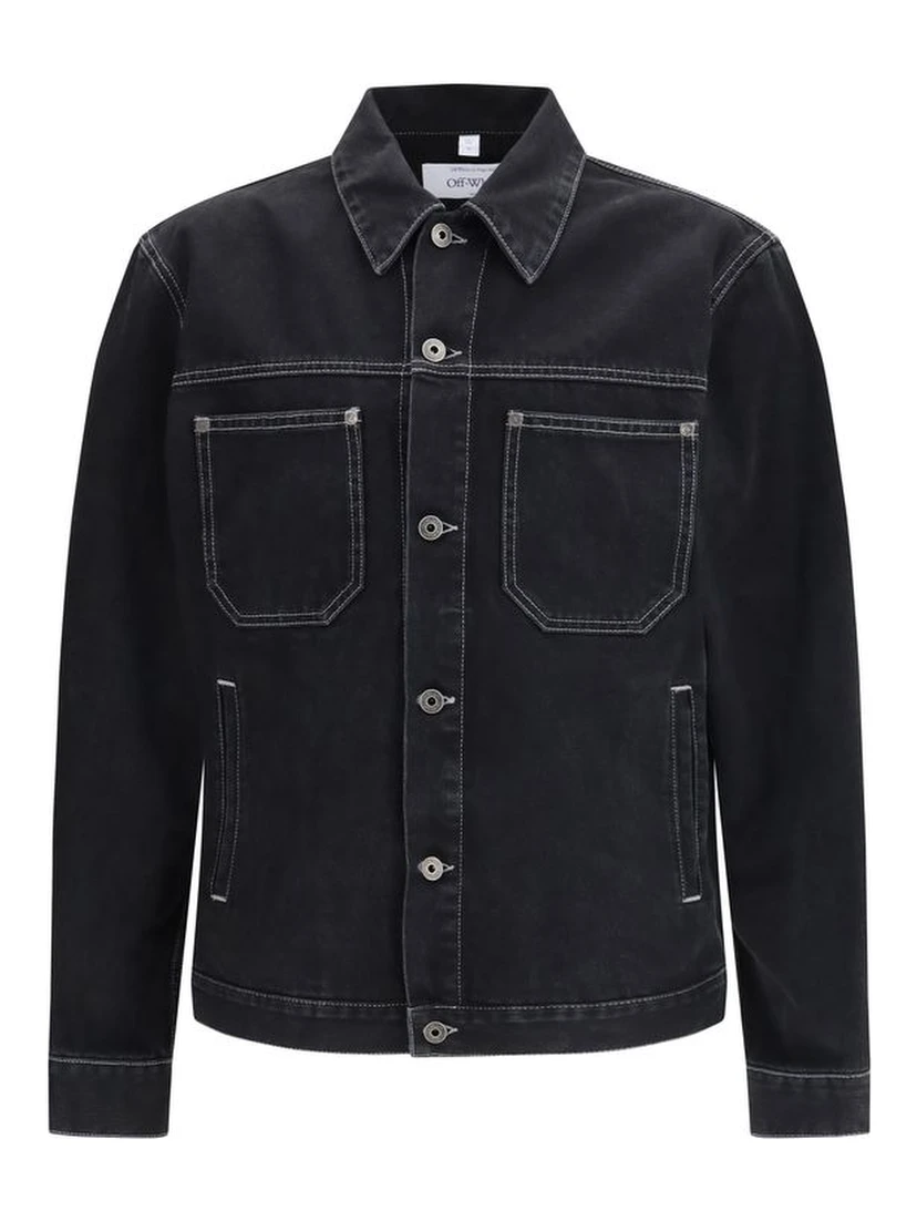 Black Cotton Denim Jacket