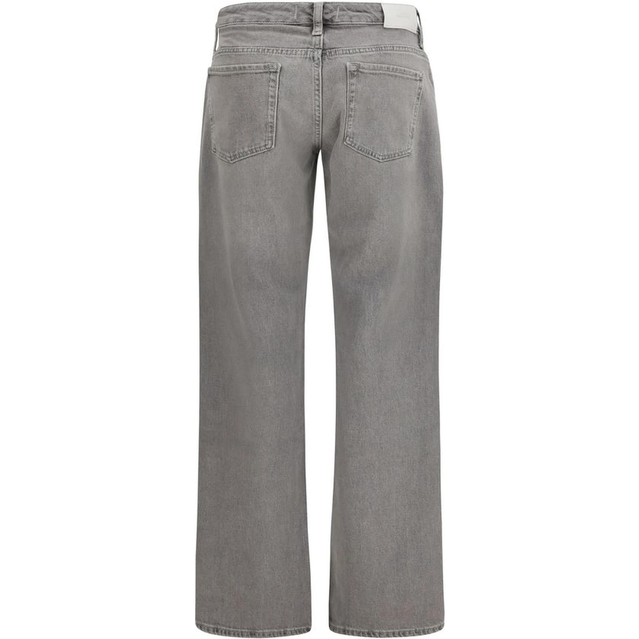 Gray Cotton Straight-Leg Jeans