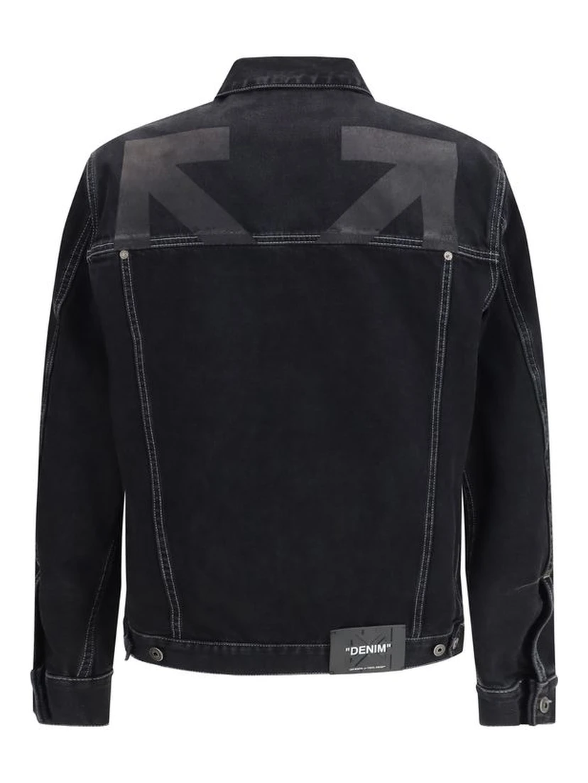 Black Cotton Denim Jacket