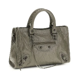 Gray Calf Leather Bos Taurus Shoulder Bag