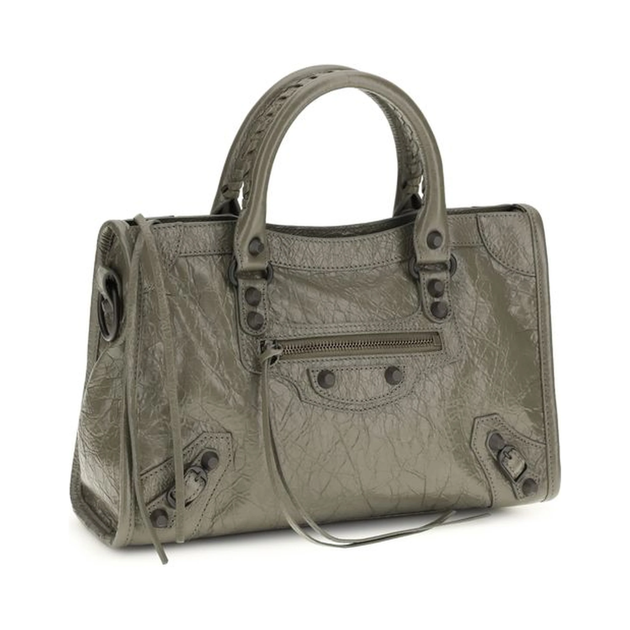 Gray Calf Leather Bos Taurus Shoulder Bag