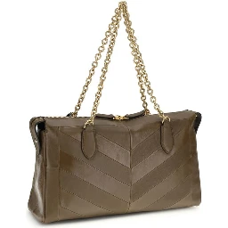 حقيبة كتف بوس توروس من جلد العجل البني