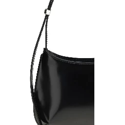 حقيبة كتف بوس توروس من جلد العجل الأسود