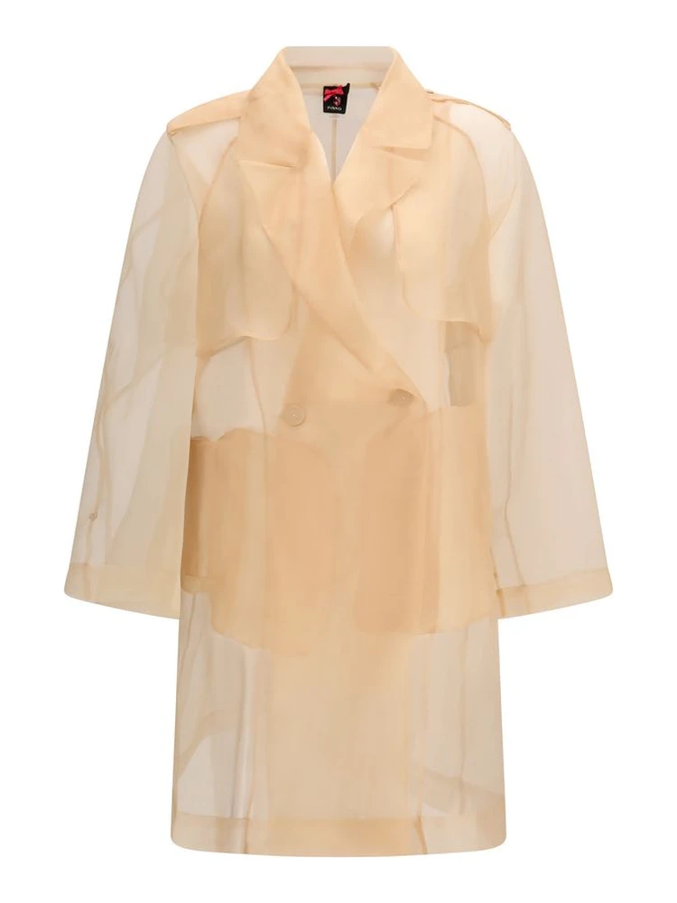 Multicolor Silk Trench Coat