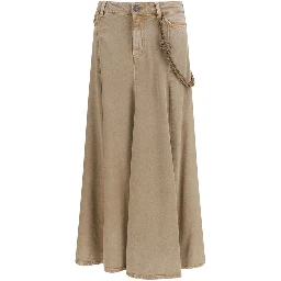 Beige Denim Skirt