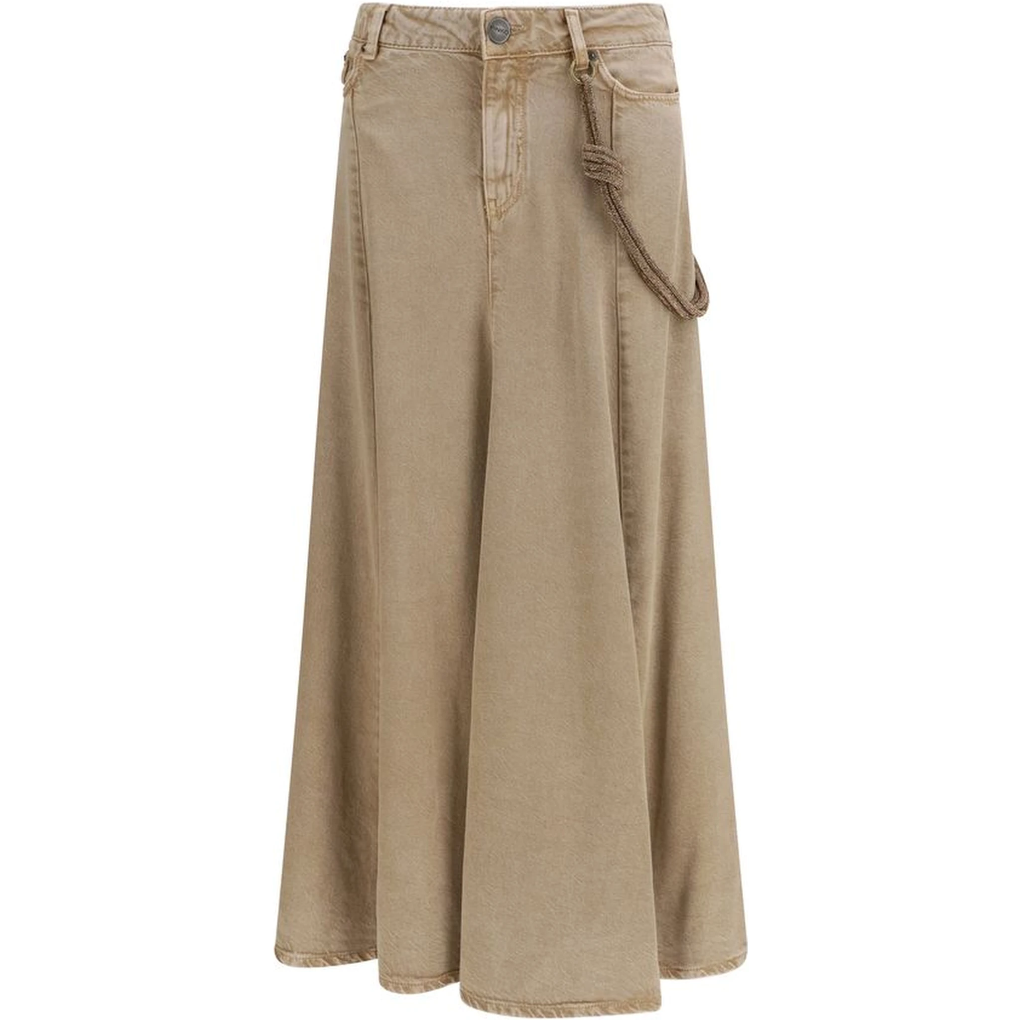 Beige Denim Skirt