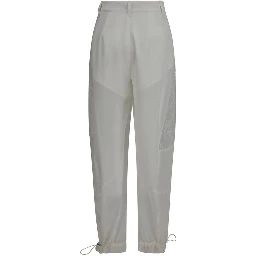 White Polyester Casual Pants